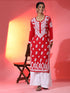 Samma Premium Hand Embroidery Chikankari Kurta in Modal Cotton- Red